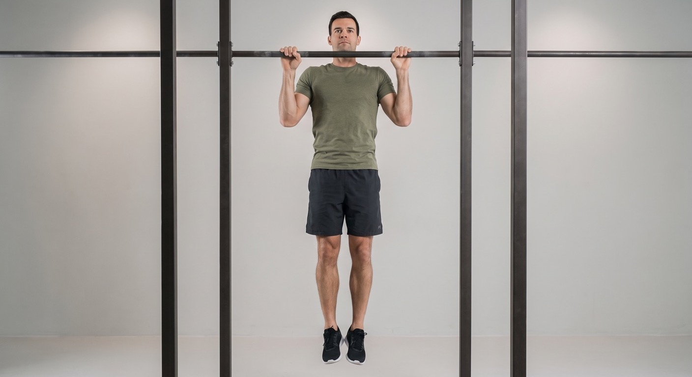 Atleta che esegue un chin-up con presa supina